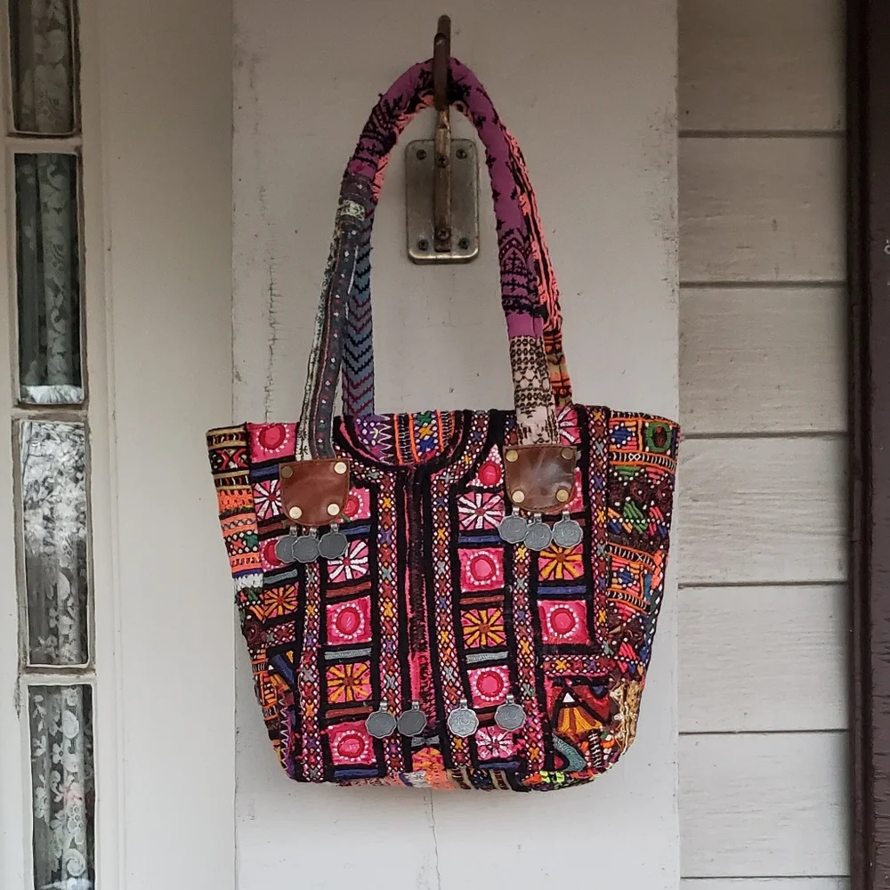 artisan banjara Zari Ethnic handmade Embroidered Repurposed Patchwork bag